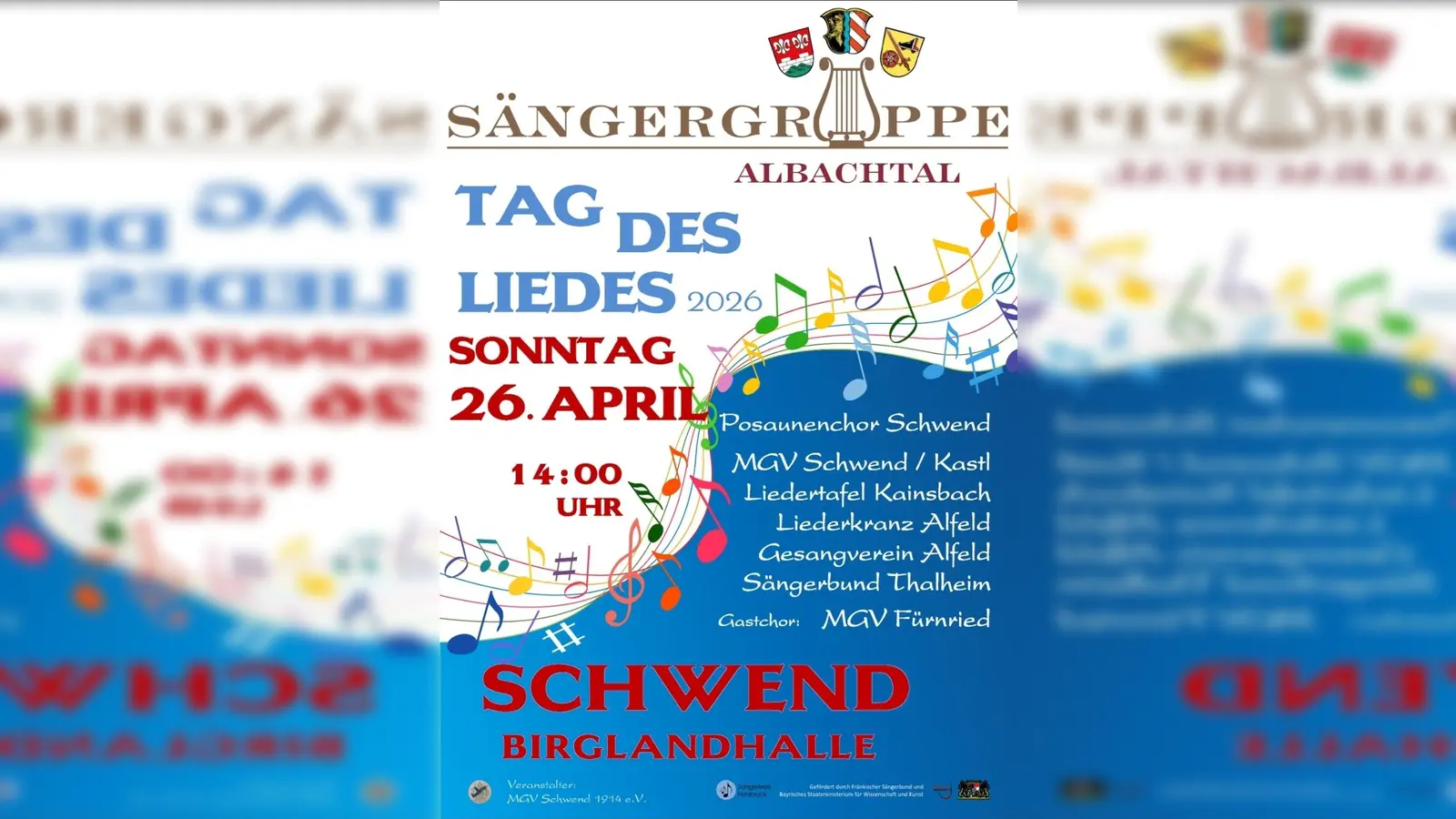 Die Chöre aus Kainsbach Alfeld Thalheim und Schwend/ Kastl singen zum Tag des Liedes. Als Gastchor wird der Männergesangverein Fürnried sein Können unter Beweis stellen  (Bild: exb)