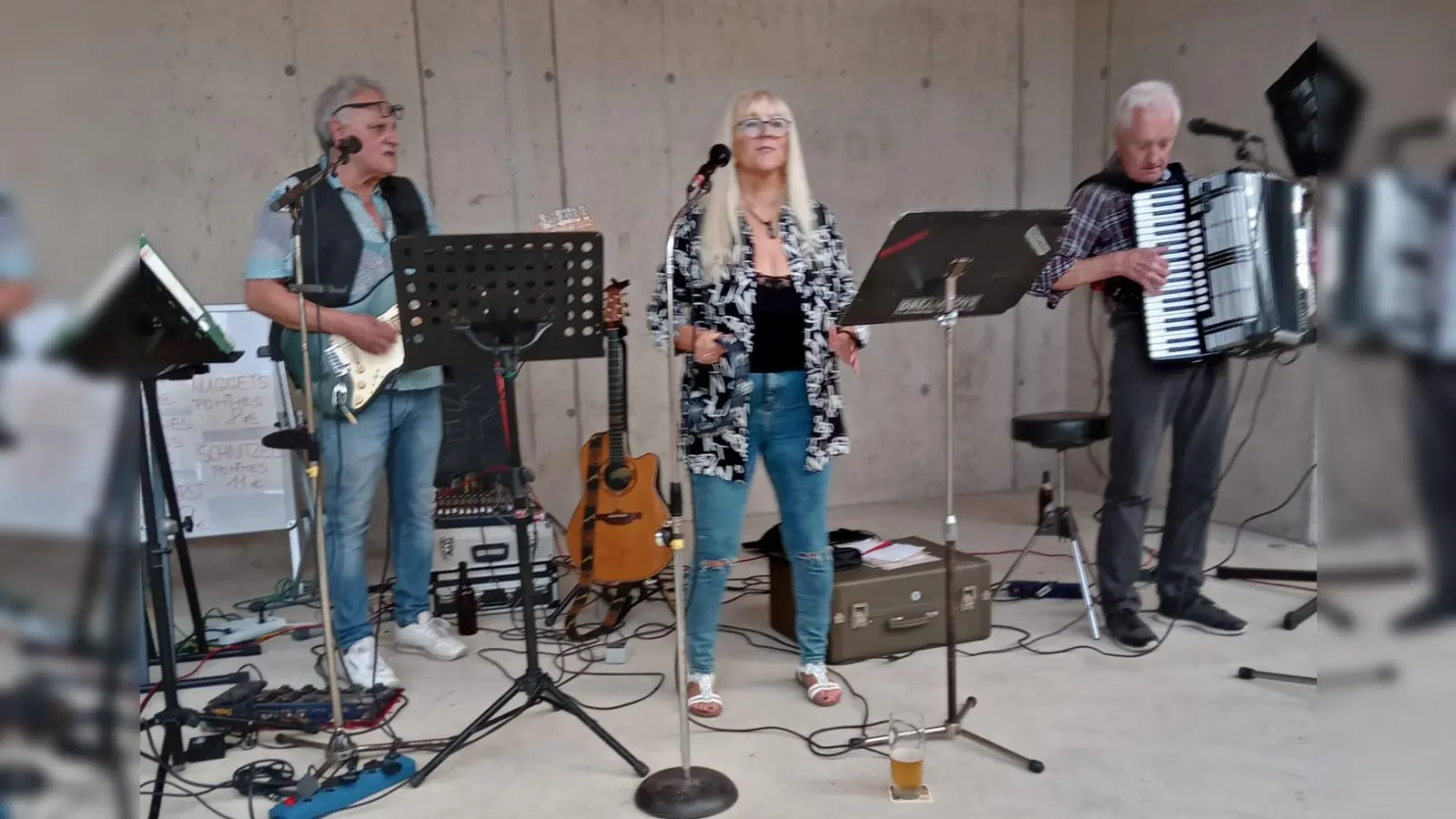 Die Gebrüder Richard und Georg Schwabl und die Sängerin Sonja. (Bild: Lia Eckl)