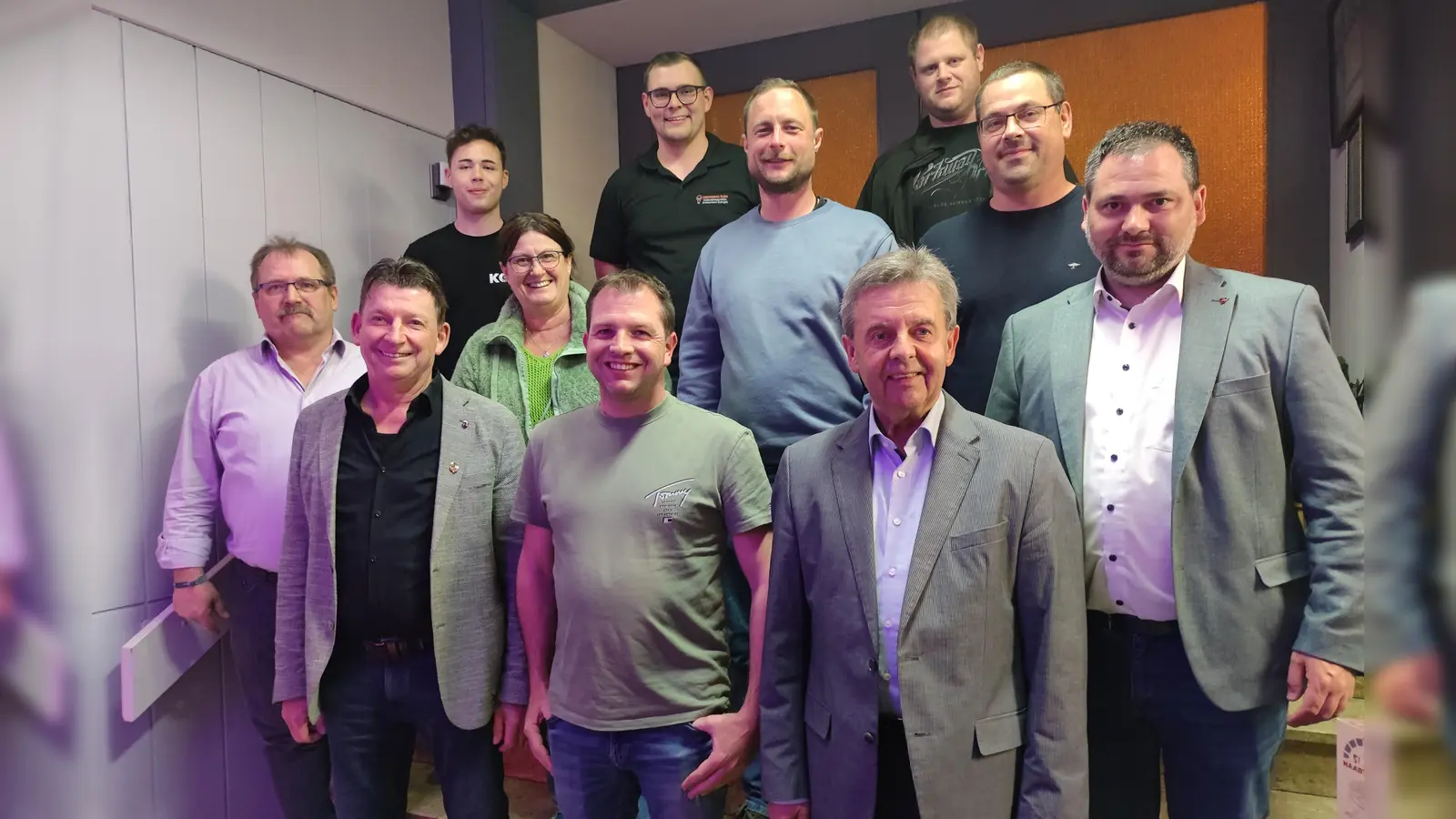 Die neue Führungsmannschaft der Blaskapelle Oberwildenau. (Bild: Hans Meißner)