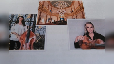 Die beiden Künstlerinnen Eva Sasinková (Kontrabass) und Jitka Hosprová (Bratsche) gestalten mit Stargast Miroslav Vilímec (Violine) den Konzertabend am 6. September in der Flosser Synagoge. (Bild: Fred Lehner)