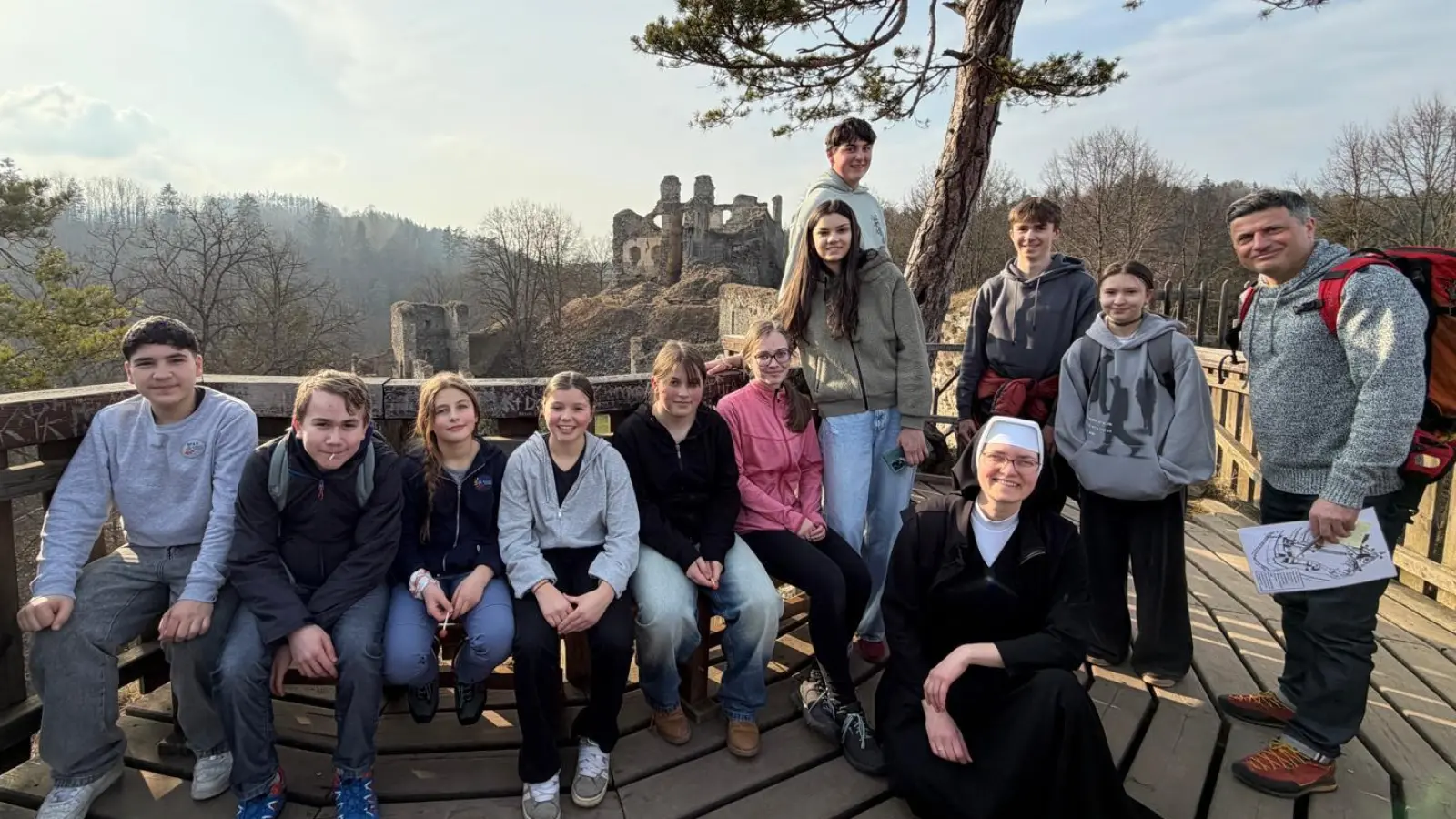 Schüler der Realschule Auerbach beim Besuch in Budweis (Bild: Pavel Hes)