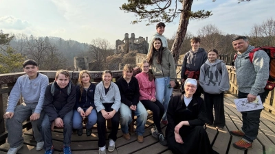 Schüler der Realschule Auerbach beim Besuch in Budweis (Bild: Pavel Hes)