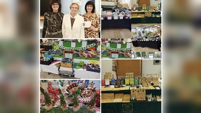 Bilder 1: Spendenübergabe von links: FU Vorsitzende Evi Höllerer, Schirmherrin Ingrid Kurz, Organisatorin Cornelia Gäck (Bild: Diane Schoberth)