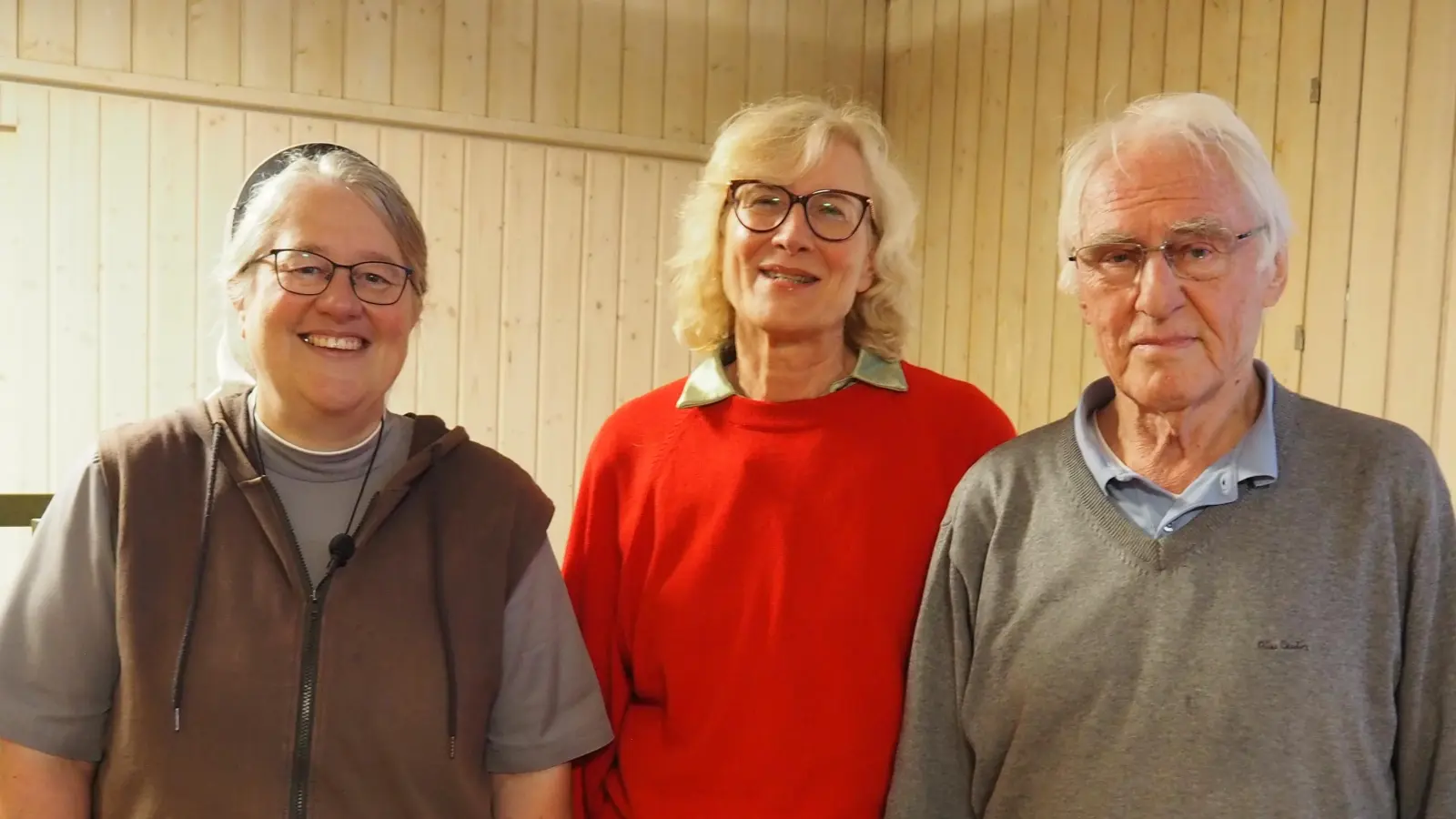 Die Expertin und die Veranstalter (von links) Sr. Professorin Dr. Nicole Grochowina, EVB-Geschäftsführerin Bettina Hahn und Tutzing-Freundeskreis-Sprecher Dr. Ehrenfried Lachmann. (Bild: Siegfried Bühner)