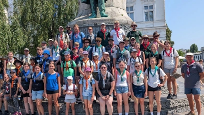 Gruppenbild vom Stammeslager in Slowenien. (Bild: Laura Braun)