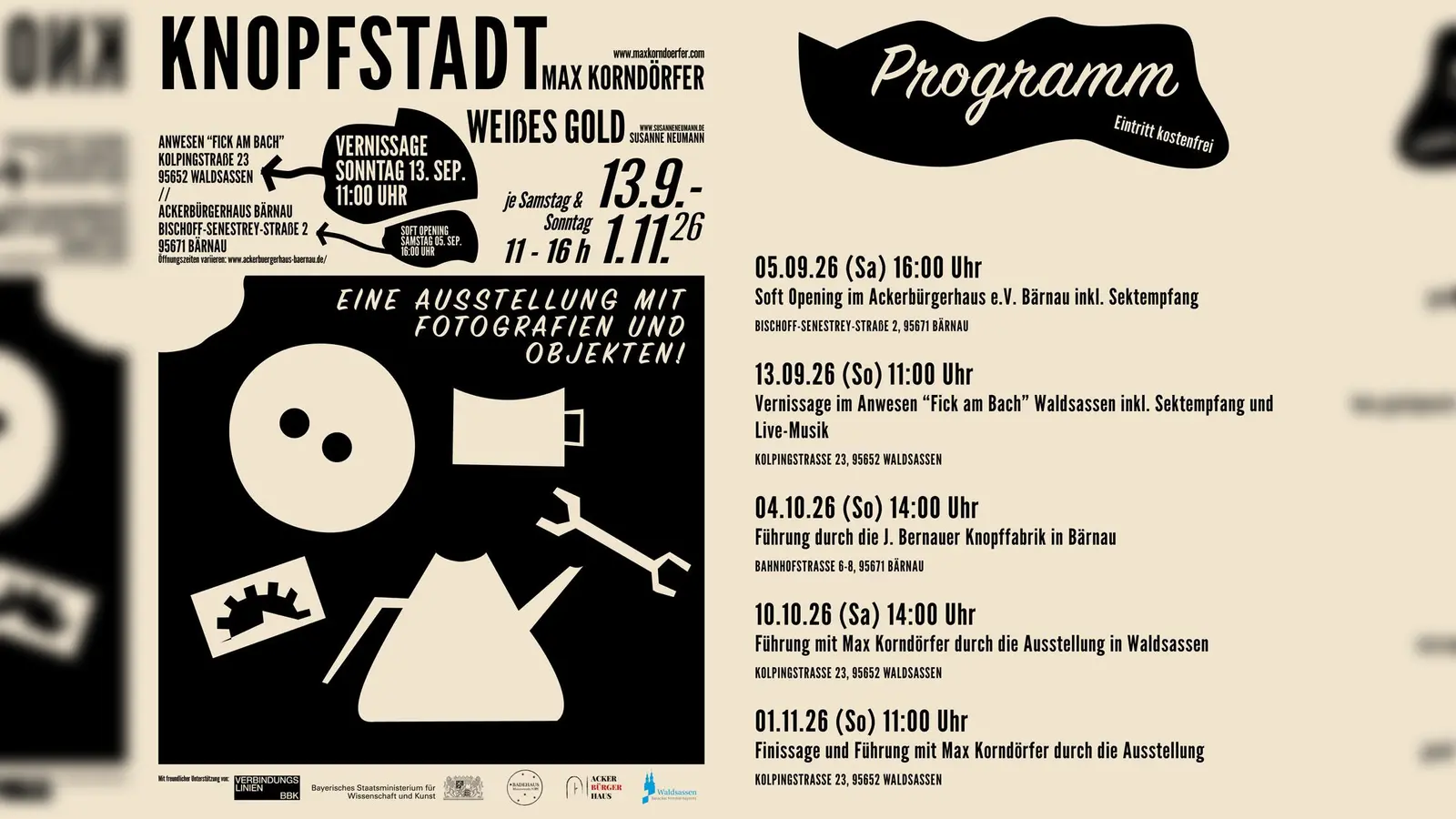Ausstellung Bärnau &amp; Waldsassen: Knopfstadt / Weißes Gold - Fotografien und Objekte - Max Korndörfer und Susanne Neumann. (Bild: Max Korndörfer)