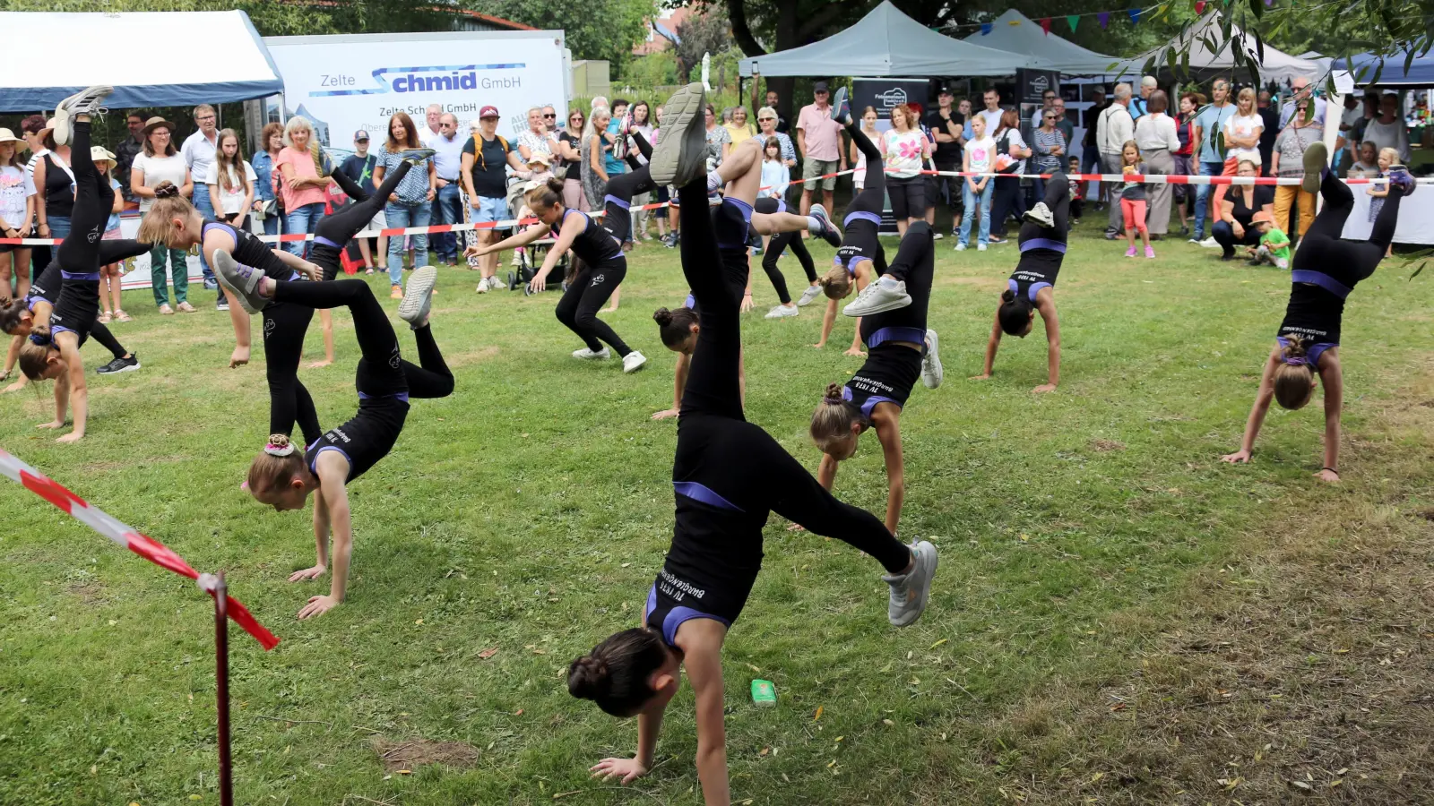 Die Schülerinnen der Rhythmischen Sportgymnastik des TV Burglengenfeld sorgten für Staunen. (Bild: Franz Pretzl)