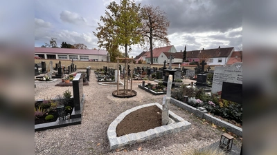 Gut aufgenommen wurden die sechs Gingkobäume und die Urneninseln auf dem Hahnbacher Friedhof. (Bild: Marianne Moosburger)