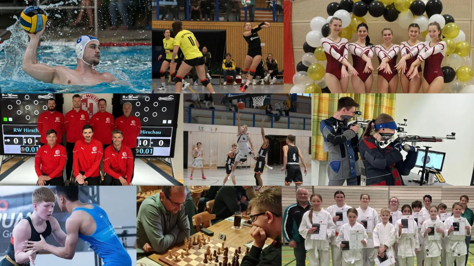 Das Sportgeschehen in der Oberpfalz ist bunt und vielfältig. Fotos v.l.o.: Jonas Löffler, Andreas Emmel, Julia Ritter, Patrick Gebhardt, BTO, Constanze Pausch, Leon Klausig, Gerald Rösch, Lisa Urban. (Bildmontage: Kai Gohlke)