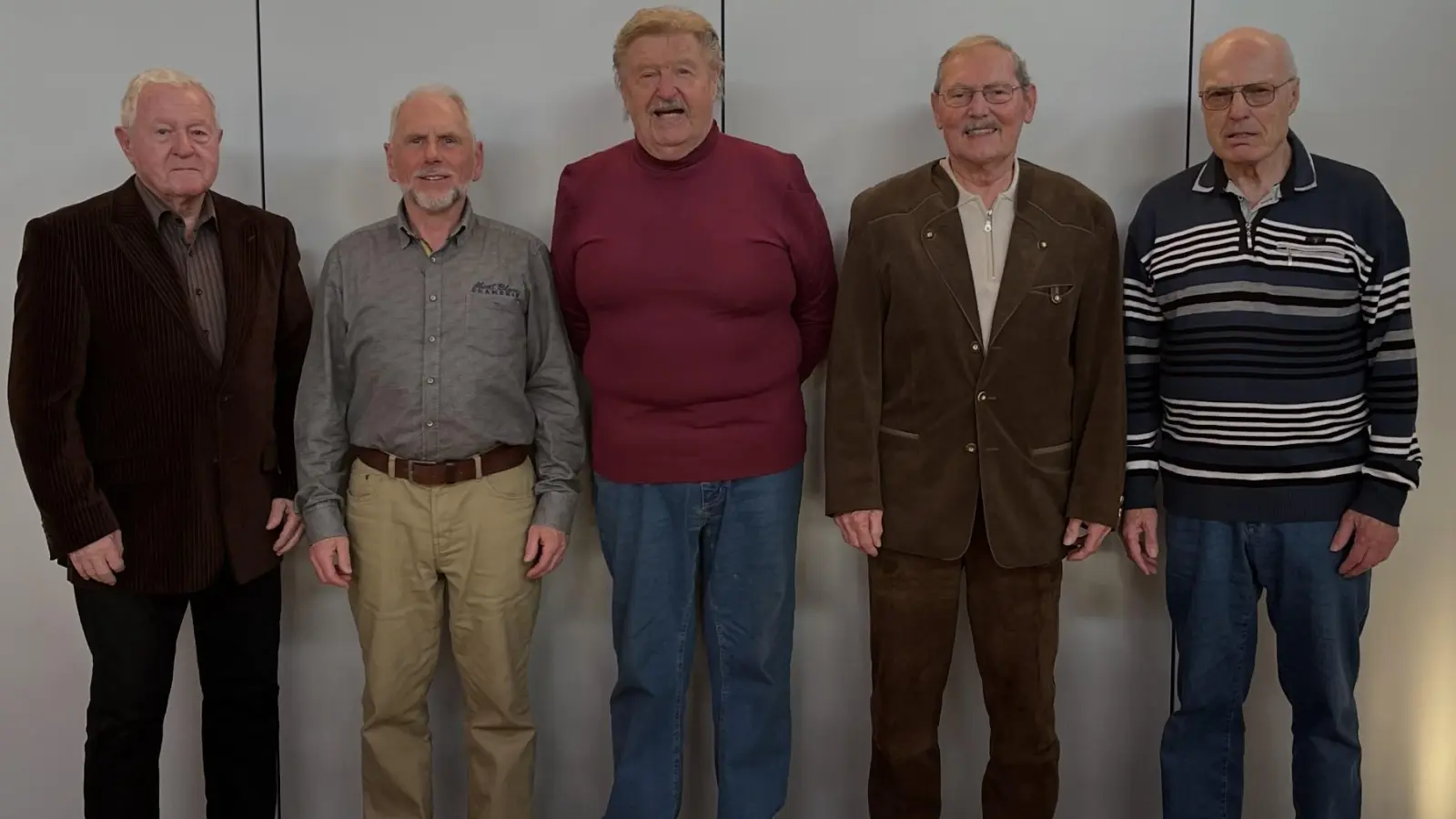 v. links: Manfred Donhauser, Herbert Wawersig, Franz Schwemmer, Werner Scharf, Peter Gronde. (Bild: Henny Scharf)