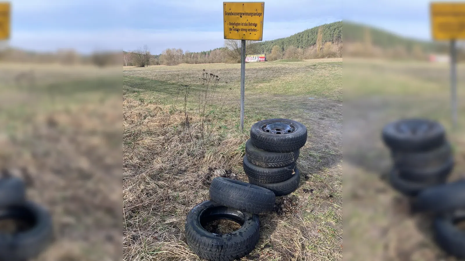 Autoreifen im Grundwasserschutzgebiet (Bild: Michael Bauer)