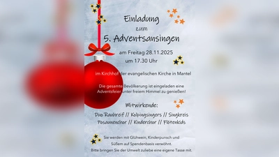 5. Adventsansingen am 28.11.2025 in Mantel (Bild: Annette Punzmann)