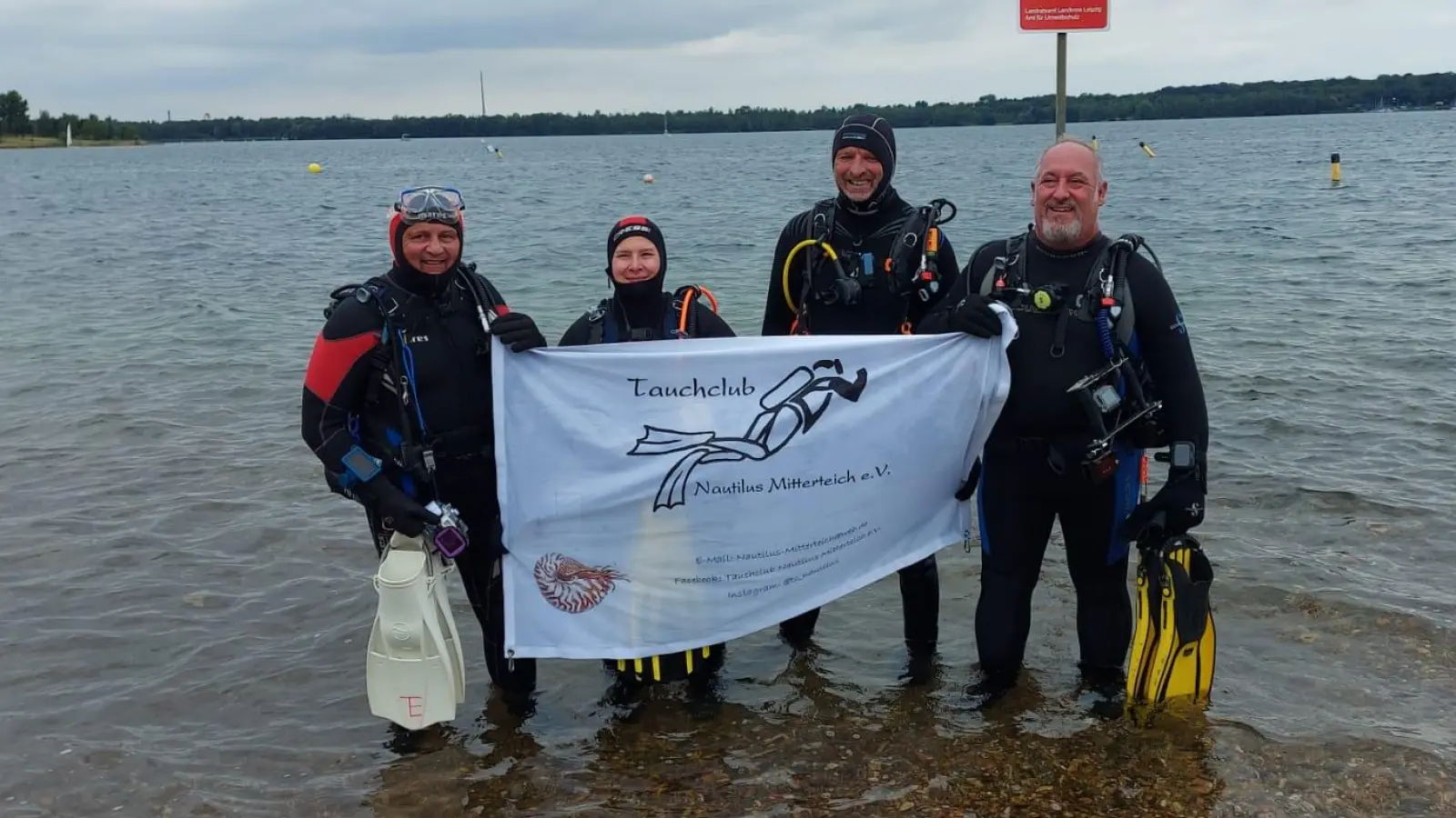 Taucher des TC Nautilus am Cospudener See, 1v.l Arno Wirnitzer (Bild: Thomas Neufeld)
