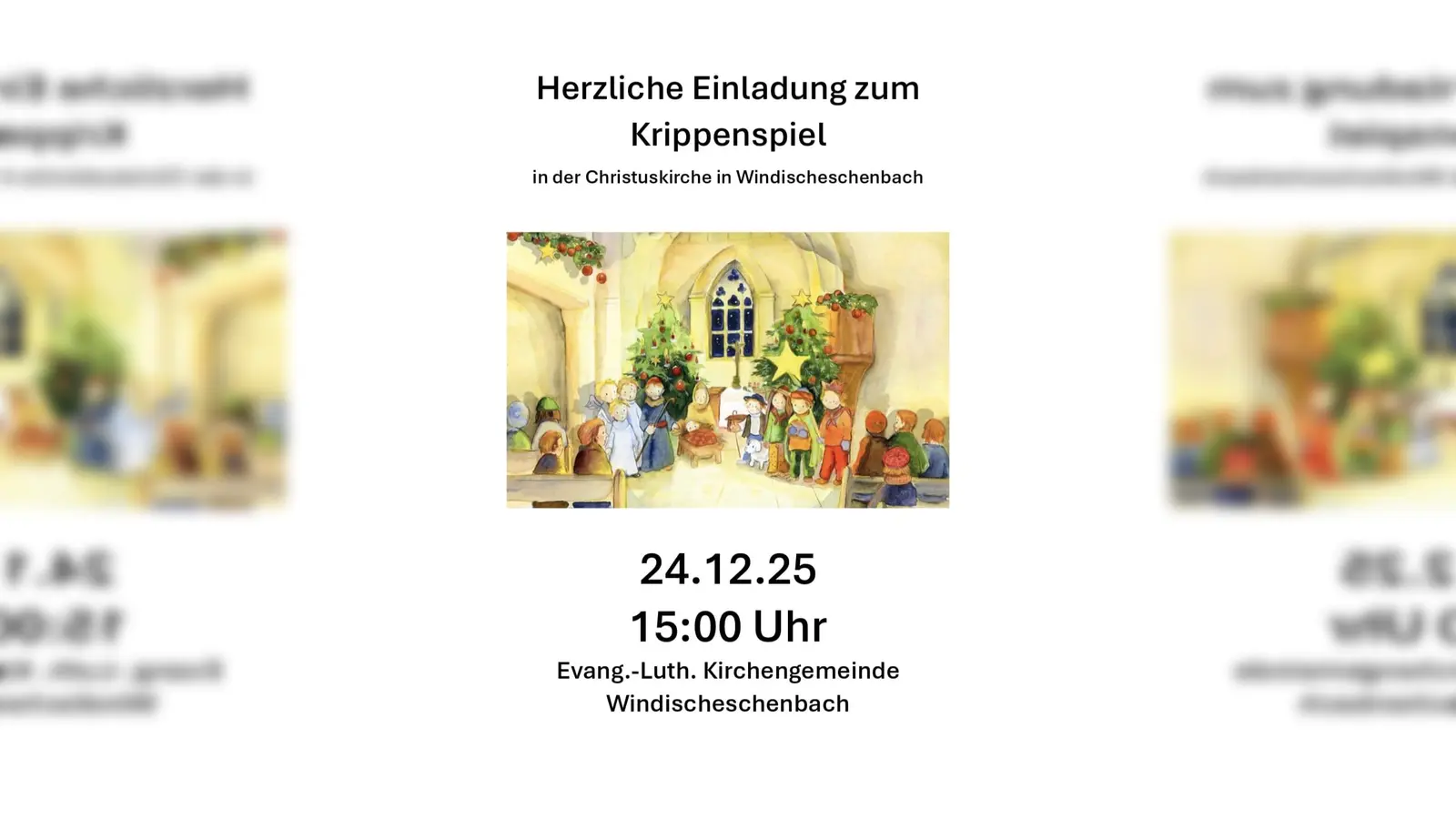 Einladung zum Krippenspiel am Weihnachtsabend in der Christuskirche in Windischeschenbach. (Bild: Miriam Sperber)