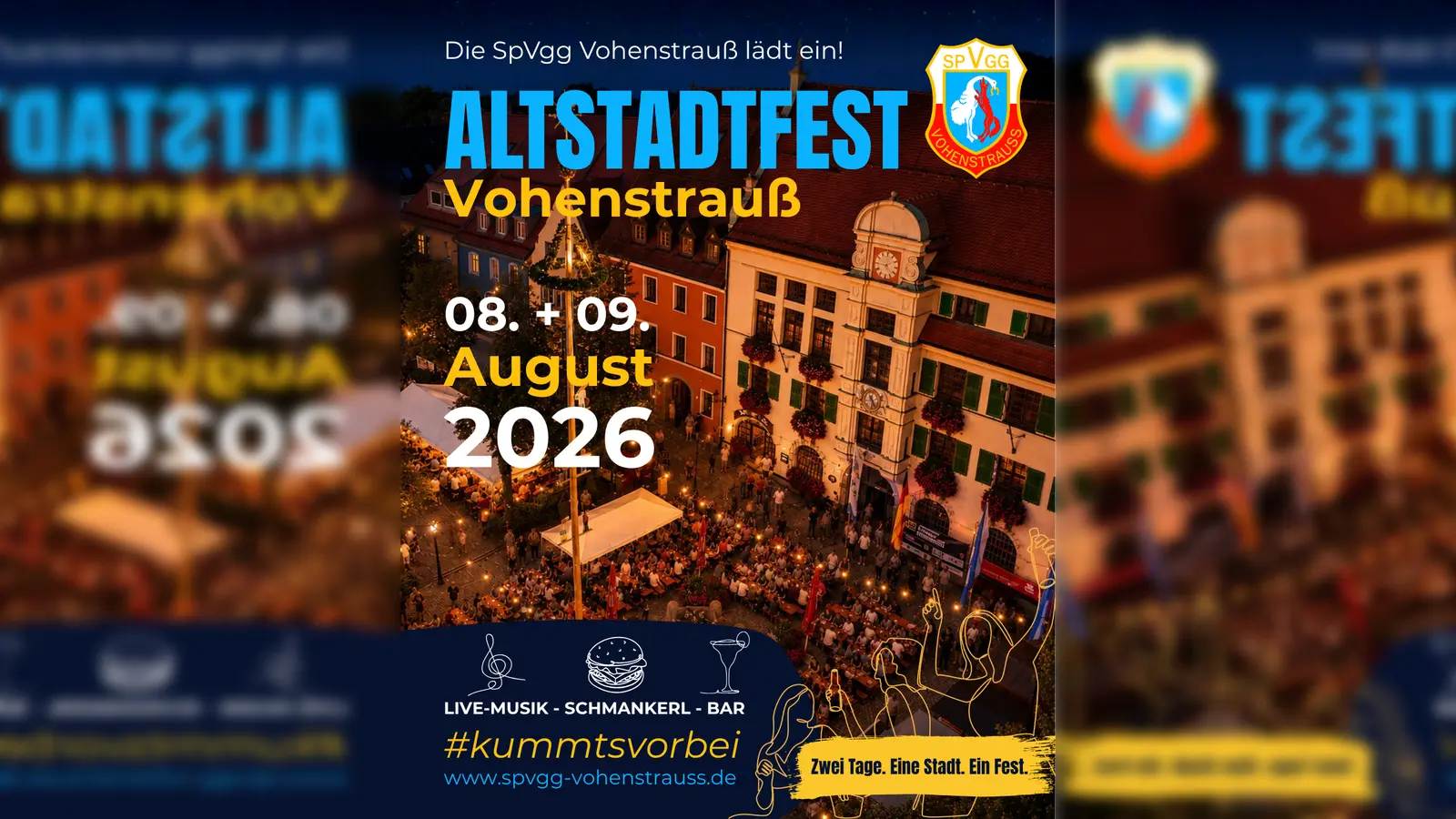 Die SpVgg Vohenstrauß und die Kegler von Rot Weiß Vohenstrauß laden am 08. und 09. August zum alljährlichen Altstadtfest ein. (Bild: Christina Zehent)