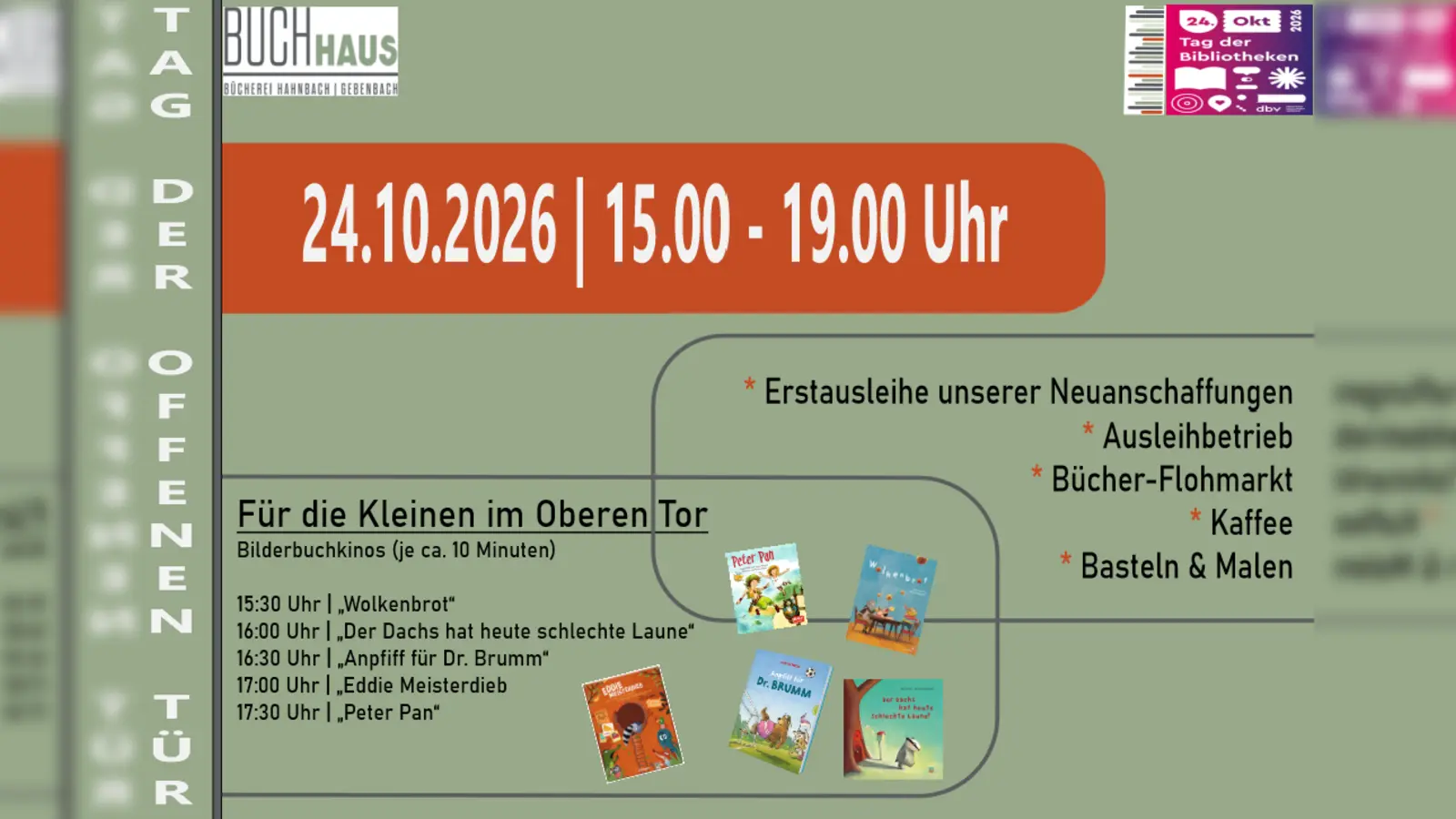 Flyer Tag der Offenen Tür BuchHaus Hahnbach (Bild: Cornelia Kemmel)