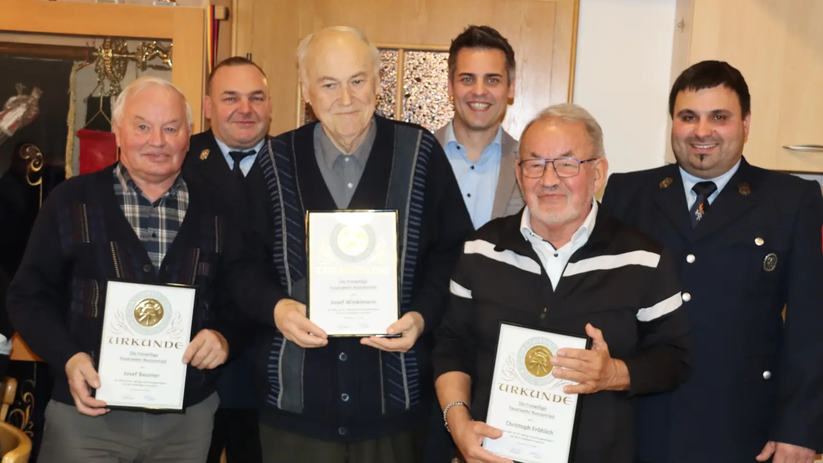 Von links, Josef Baumer, Bernhard Gäbl, Josef Winklmann, Rudolf J. Teplitzky 1.Bürgermeister, Christoph Fröhlich und Martin Ruhland. (Bild: Sebastian Baumer)