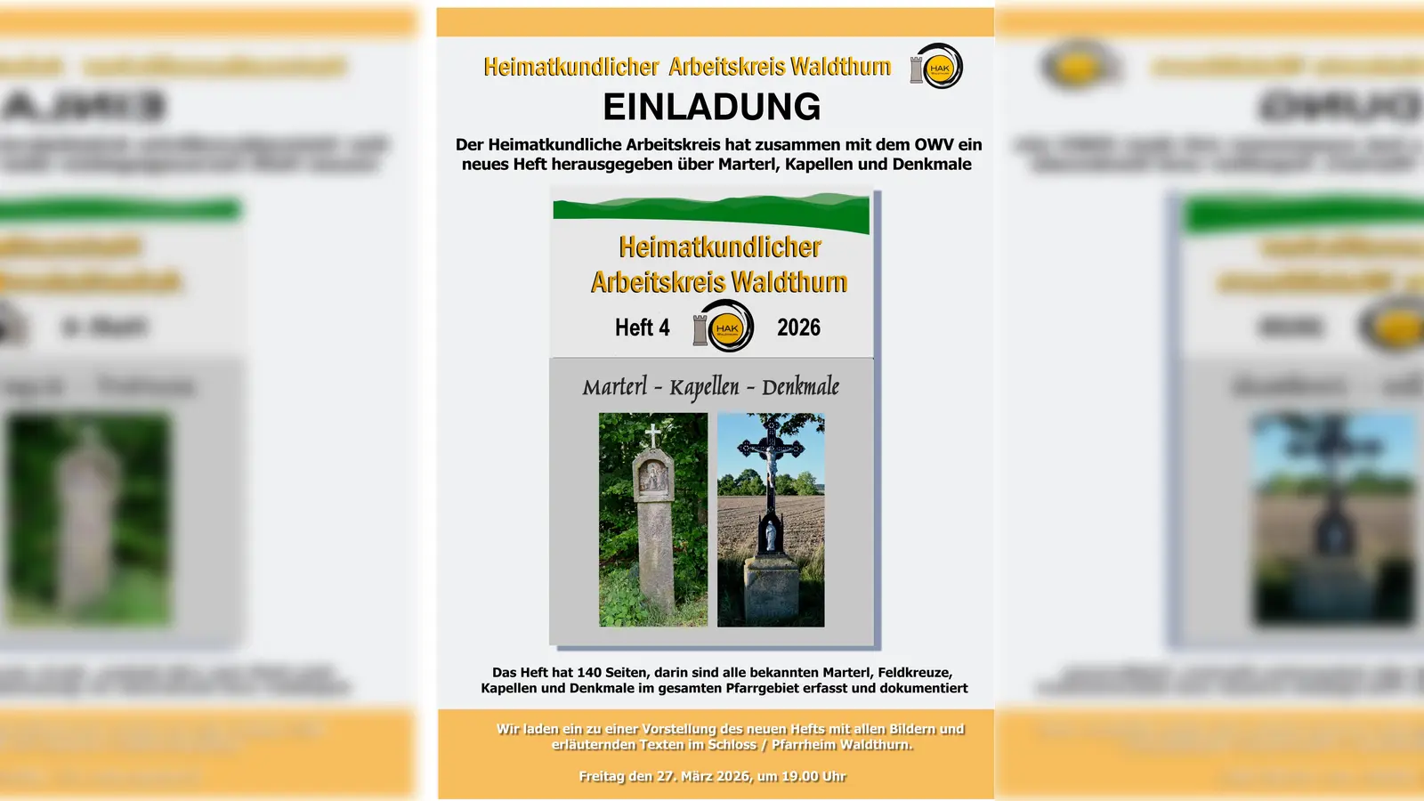 Einladung zur Vorstellung Heft Nummer 4 HAK Waldthurn. (Bild: Rudolf Meißner)