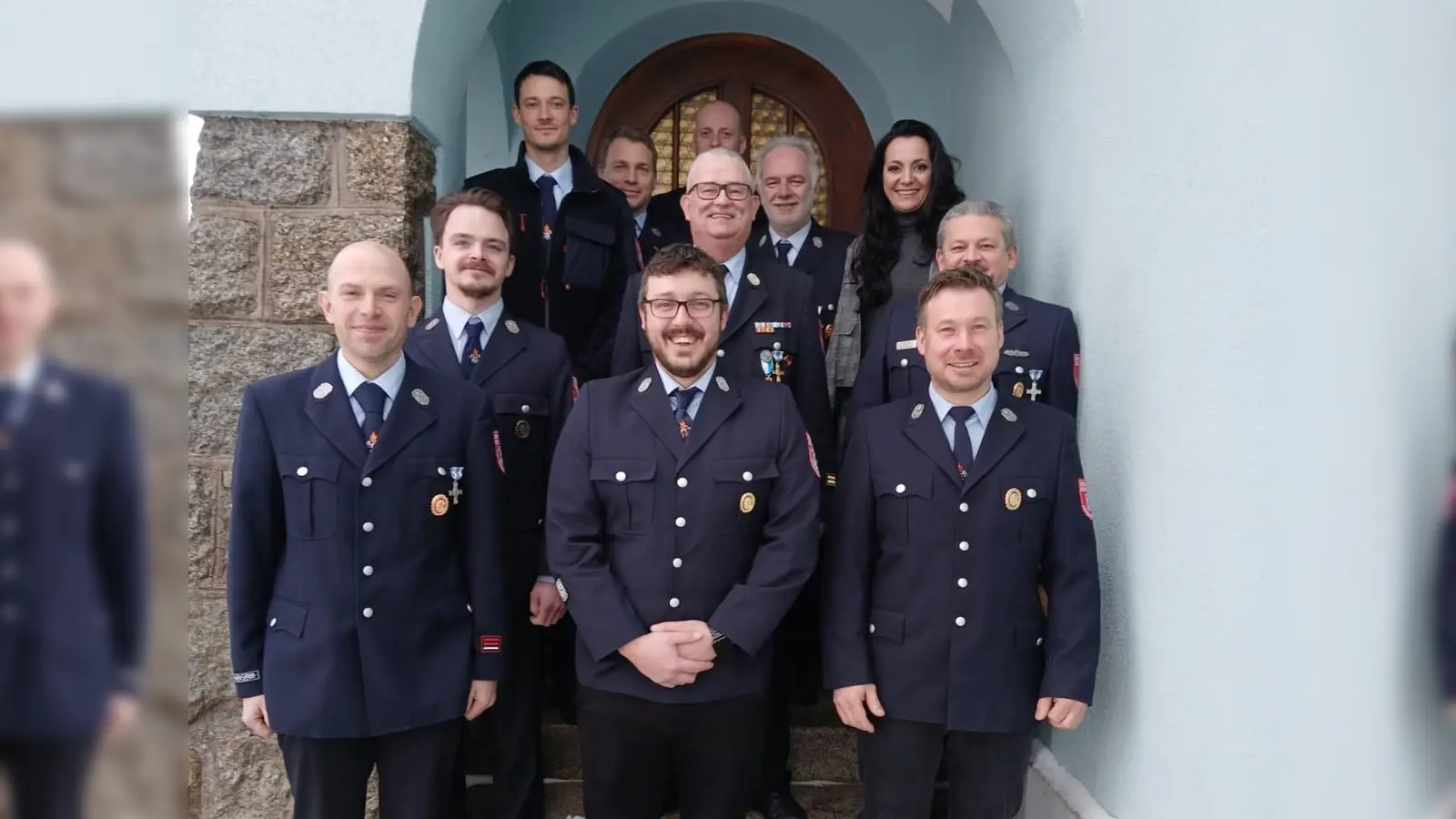 Im Bild vordere Reihe von links: Michael Kastner, René Schuchter, Dieter Lippert, mittlere Reihe von links: Lukas Weihönig, Günther Fachtan, Gerhard Kaiser und hintere Reihe von links: Lukas Neubauer, Michael Hofmann, Florian Lippert, Rolf Müller, Margit Bayer. (Bild: Oswald Zintl)