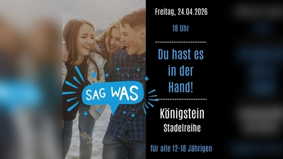 Der Markt Königstein und die Kommunale Jugendarbeit Amberg-Sulzbach freuen sich auf rege Teilnahme und kreative Ideen der Kinder und Jugendlichen bei der Sag wAS-Veranstaltung am 24.04.2026. (Bild: Nadine Wagner )