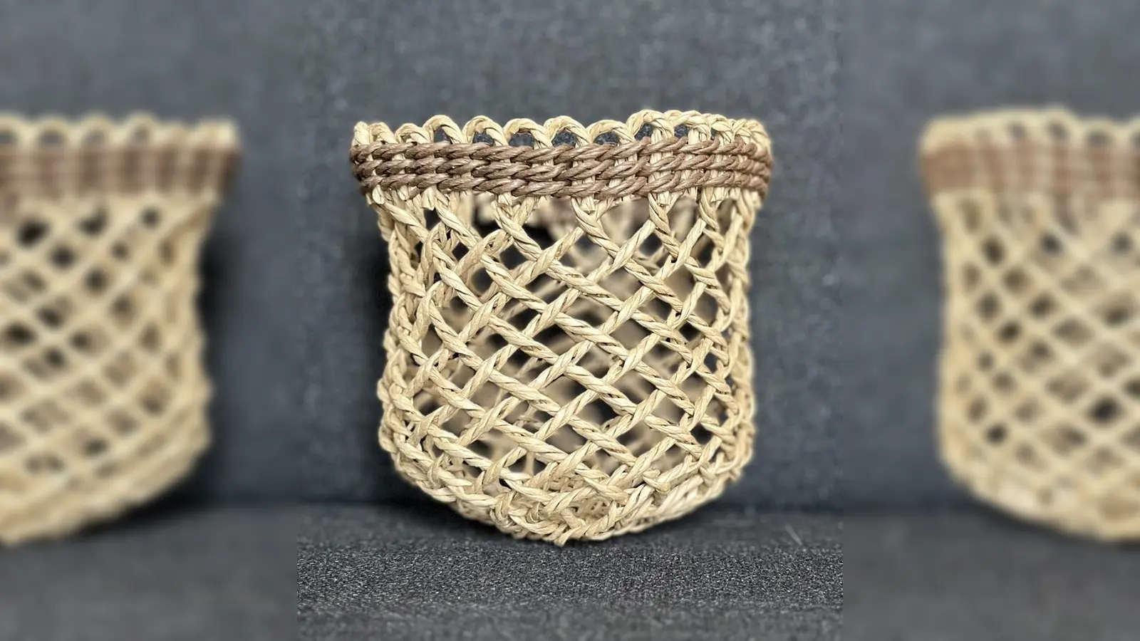 Körbchen handgefertigt mit der Technik „Spleißen” (Bild: Sabine Stengel)