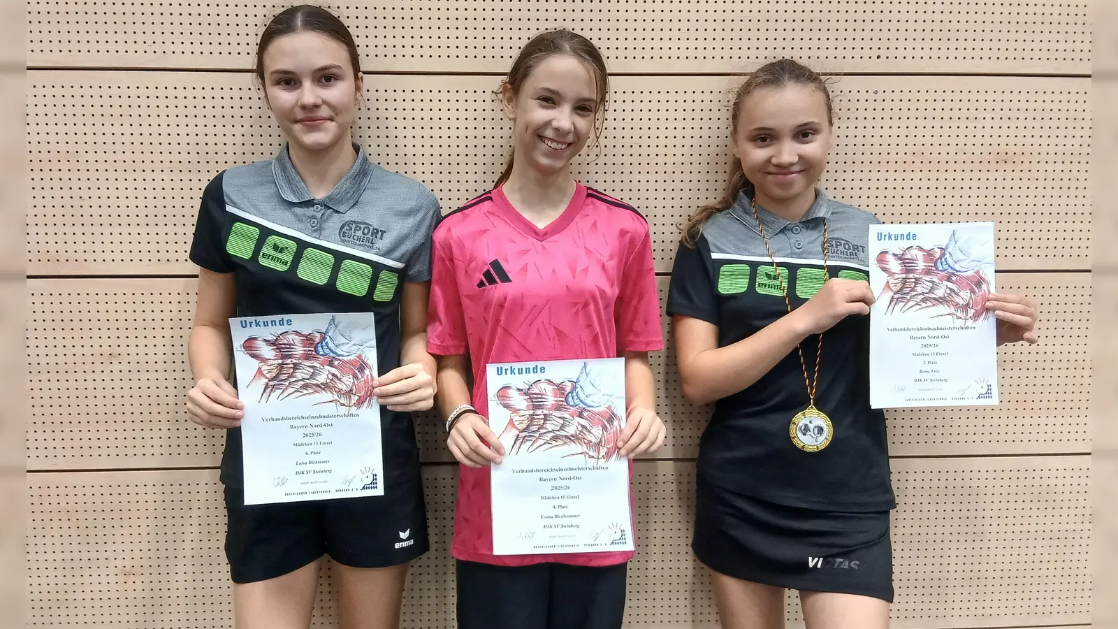 Das DJK-Trio konnte bei den Verbandsbereichsmeisterschaften (Nordostbayerische Meisterschaft) auf ganzer Linie überzeugen und auch zwei direkte Tickets für die Bayerischen Meisterschaften lösen. (Bild: Daniel Fritz)