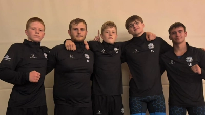 RCB-Team Von links nach rechts. Richard Findling, Artur Freis, Elias König, Nikita Zorn, Leonard Rupp. (Bild: Vladimir Lukaschewitsch)
