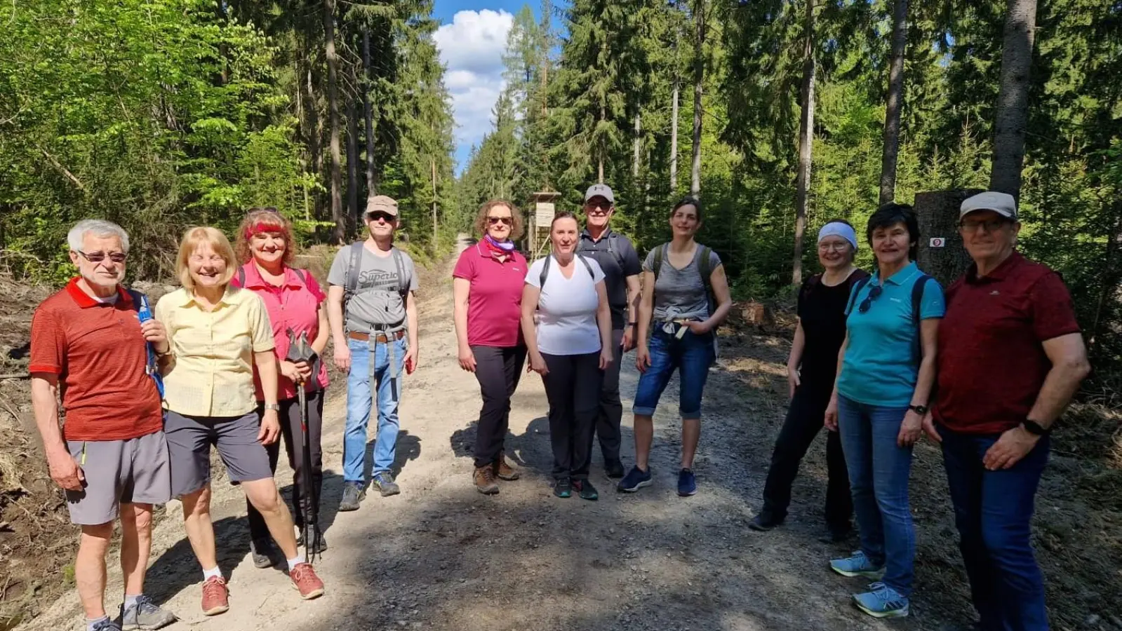 Eine herrliche, sonnige Maiwanderung erlebte die Wandergruppe des TB Jahn Wiesau (Bild: Martina Koller)