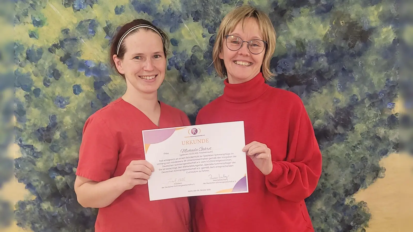 M. Gehret und Susanne Wagner (Leitung Hospiz) (Bild: Andrea Storch-Mayerhofer)