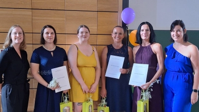 Von links nach rechts: Katrin Ziegler-Rasqué (Schulleitung HEP), Michelle Roberts, Belinda Trißl, Kathrin Schmutzer, Ingrid Negel, Christina Roppert (Schulleitung HEP-H)). (Bild: Kerstin Stich)
