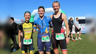 Die bayerischen Meisterinnen v.l. 3. Anja Bertleff TSG Ansbach, 1. Cornelia Griesche TSV Geimersheim, 2. Letitia Birner TB Weiden (Bild: Franz Pretzl)