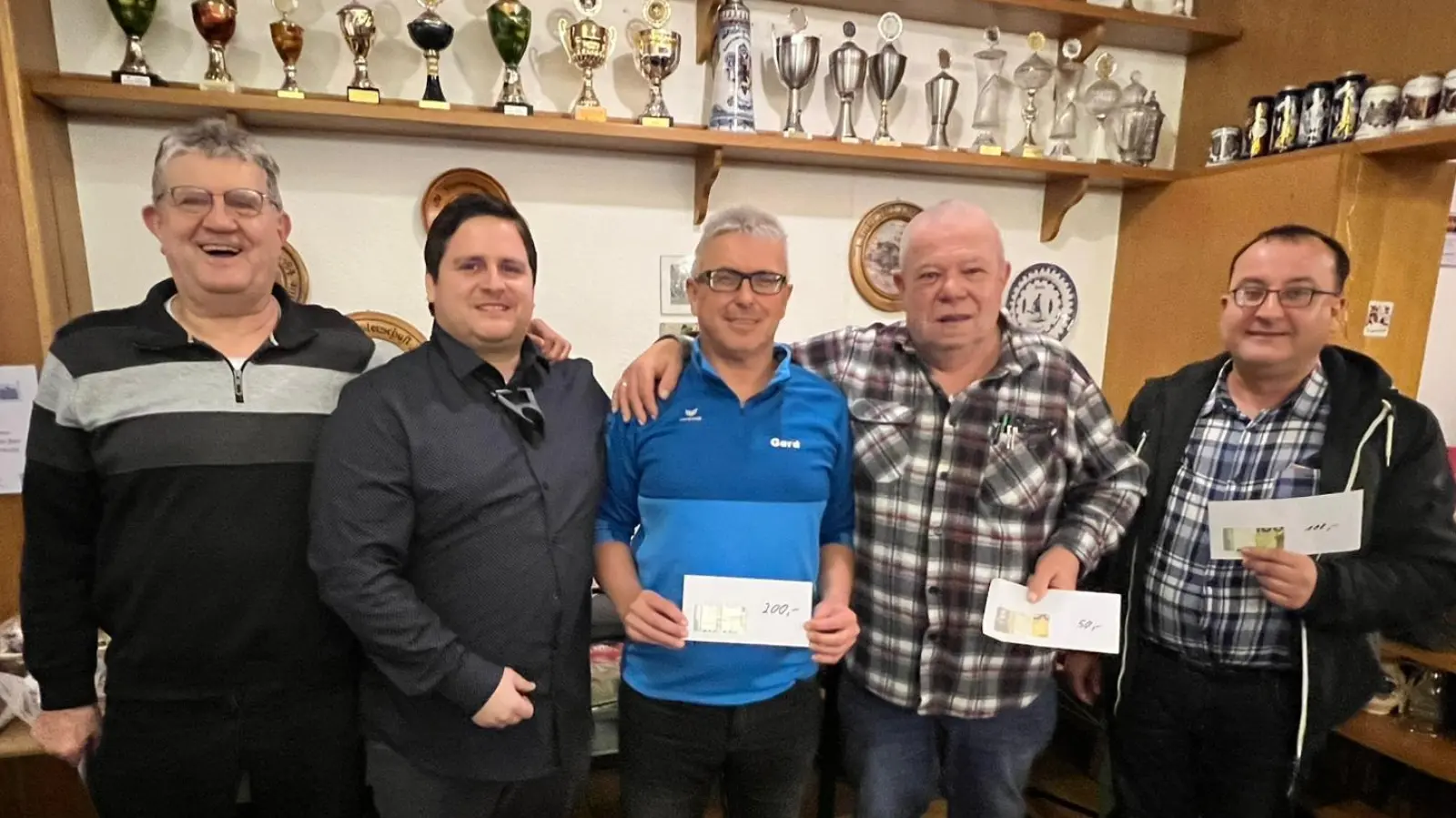 von links: Karl-Heinz Freller, Florian Reger, Gerd Oberst, Johann Kaufmann, Erwin Maier. (Bild: Sabine Baumgärtner)