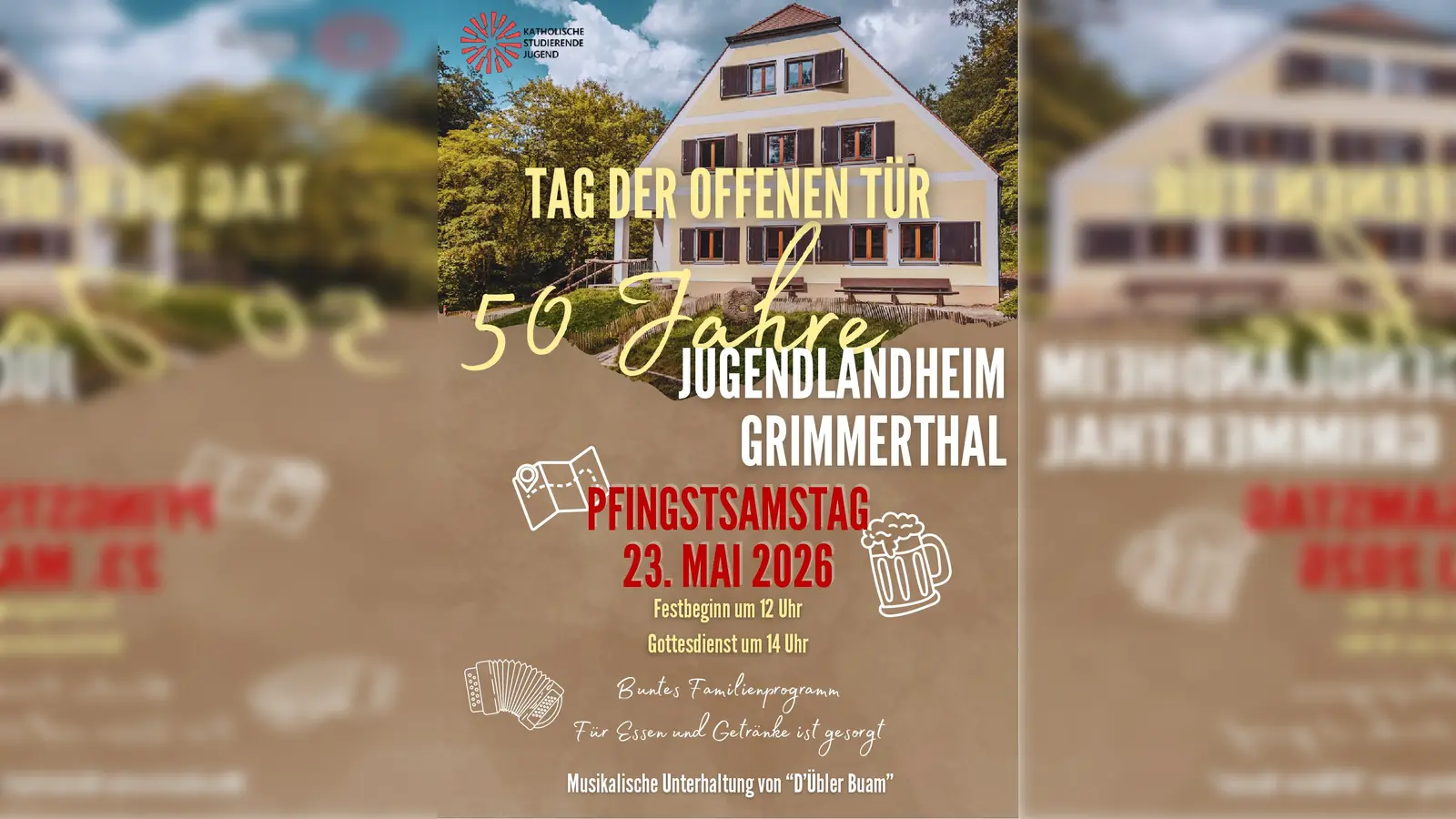 Plakat 50 Jahre Jugendlandheim Grimmerthal (Bild: Steffi Hollweck)