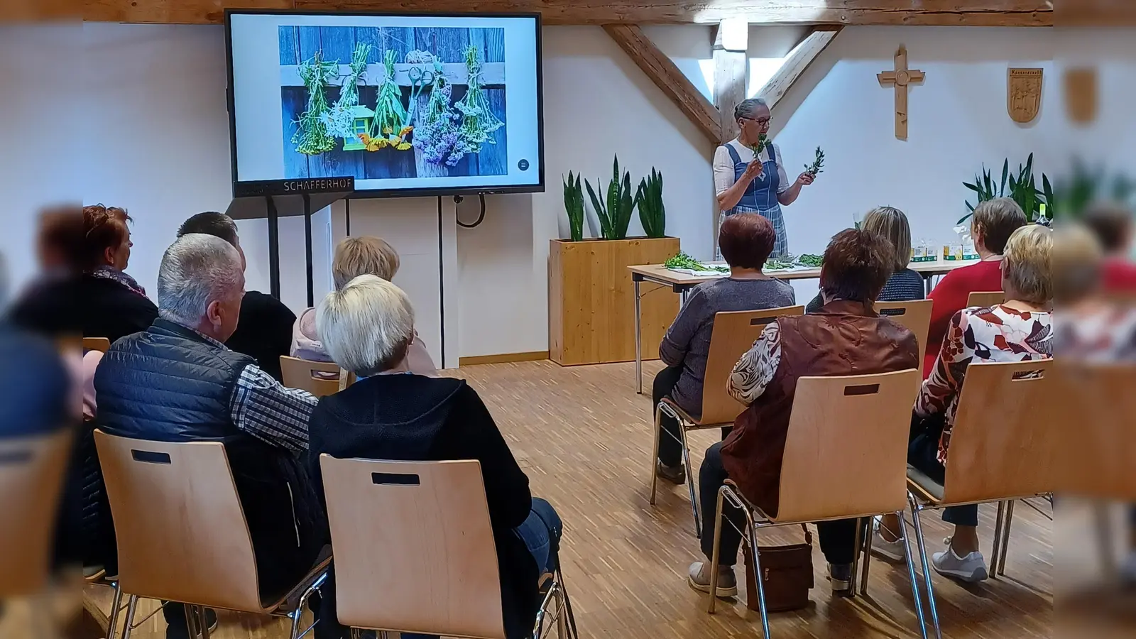 Die Hildegard-Expertin Johanna Eisner bei ihrem Vortrag  (Bild: Inge Härtl)