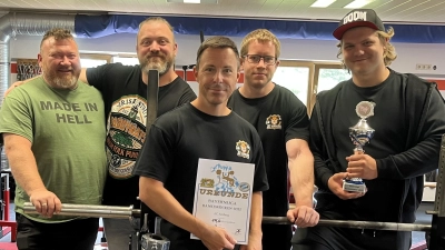 Die Bankdrücker des AC Amberg von links nach rechts: Günther Salbeck, Patrick Schmelzer, Marcus Helfensdörfer, Franz Graaf und Felix Brehmstaler. (Bild: Marcus Helfensdörfer)