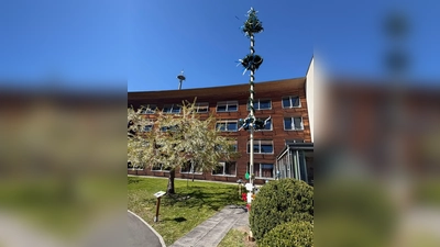 Der Maibaum im „Haus Mühlbühl” wurde aufgestellt. (Bild: Thomas Schrems)