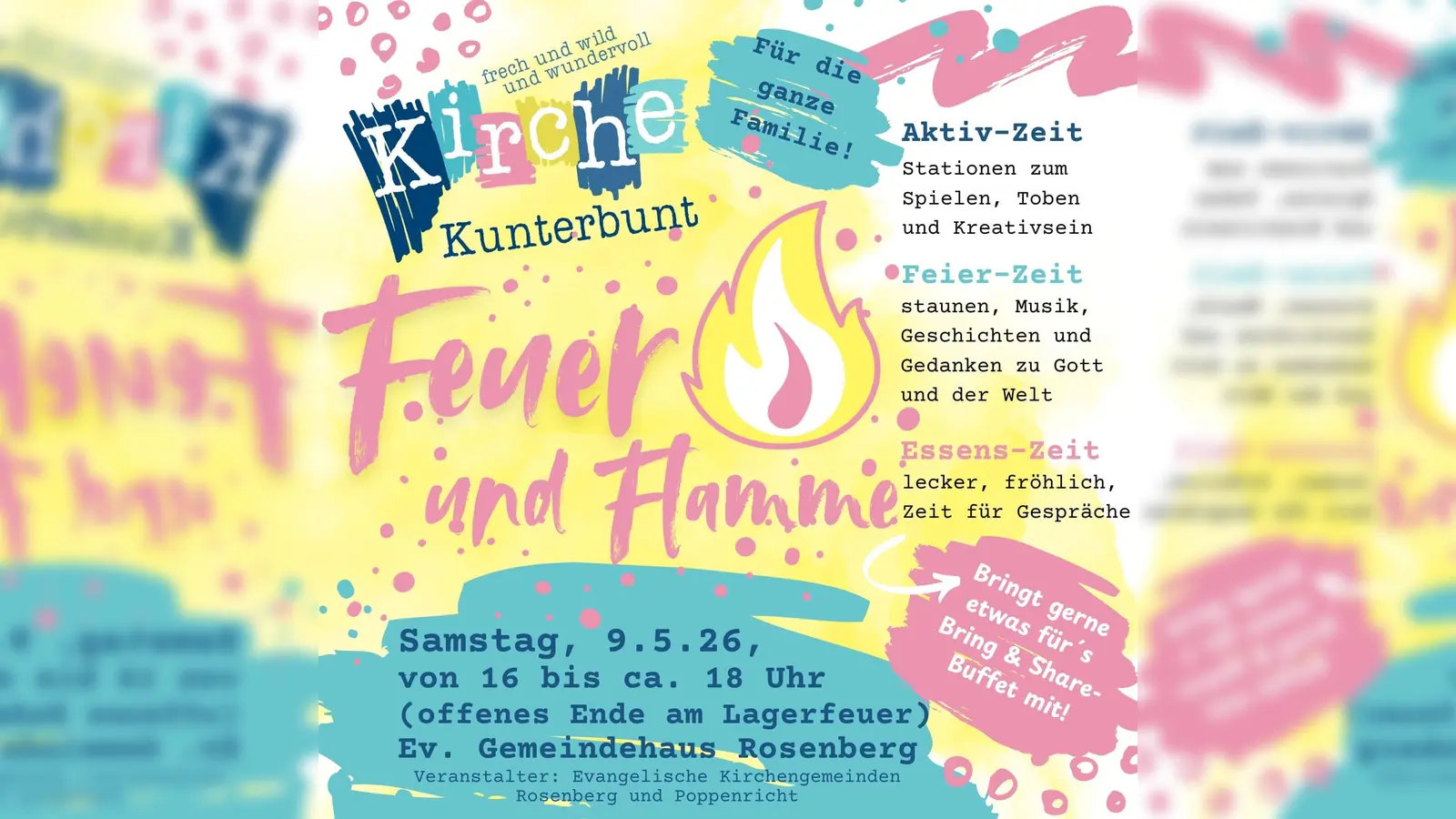 Einladungsflyer Kirche kunterbunt 09.05.2026 (Grafik: Daniel Götzfried)