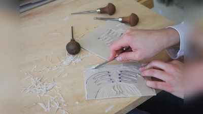Workshop Linoldruck (Bild: Regina Ernst)