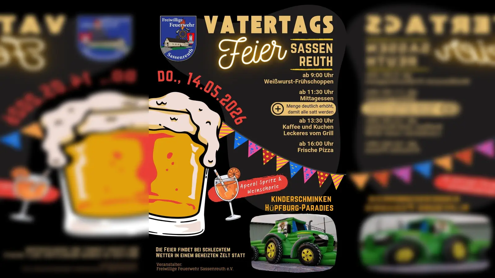 Bollerwagen, Bier und beste Freunde sind am Vatertag angesagt. In Sassenreuth kommt aber auch die Familie nicht zu kurz. (Bild: Michael Wiesnet)