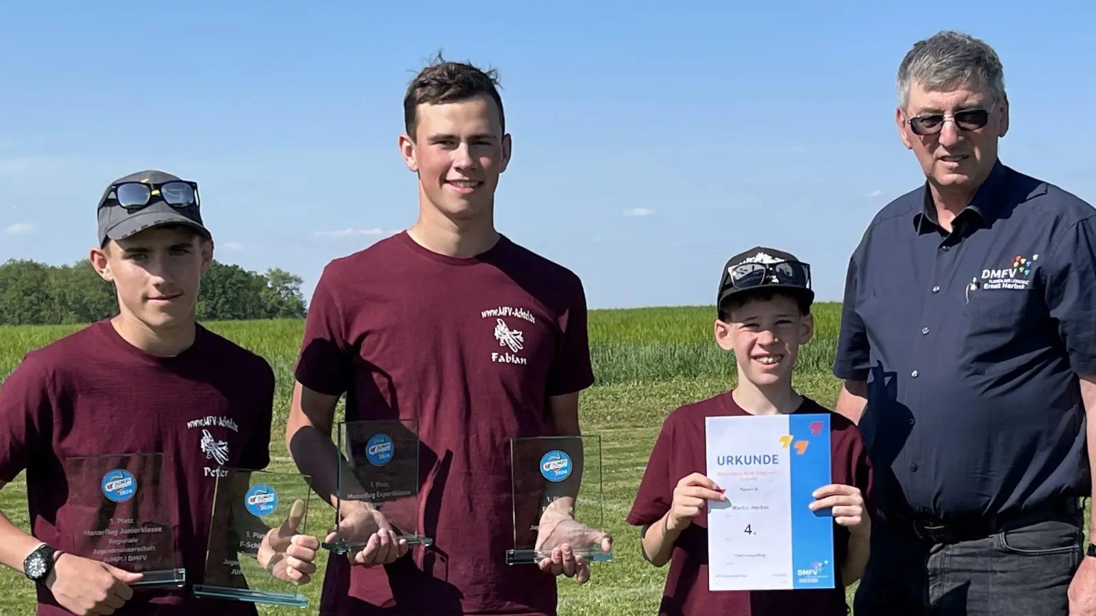 Die Achtler Truppe. Von links Peter Kummer, Fabian Kummer, Martin Herbst, Ernst Herbst. (Bild: Ernst Herbst)