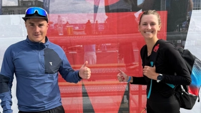 Erschöpft aber glücklich nach dem Wettkampf.<br>links: Bastian Riedl, rechts: Theresa Schober  (Bild: Bastian Riedl)