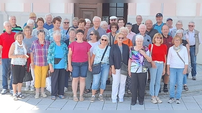 Reisegruppe des VdK Nabburg mit Vorsitzendem Engelbert Ehbauer (links) (Bild: Franz Wagner)