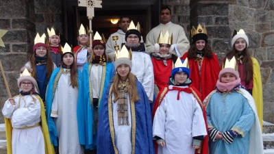 Sternsingergruppe Brand bei Marktredwitz. (Bild: Alfons Prechtl )