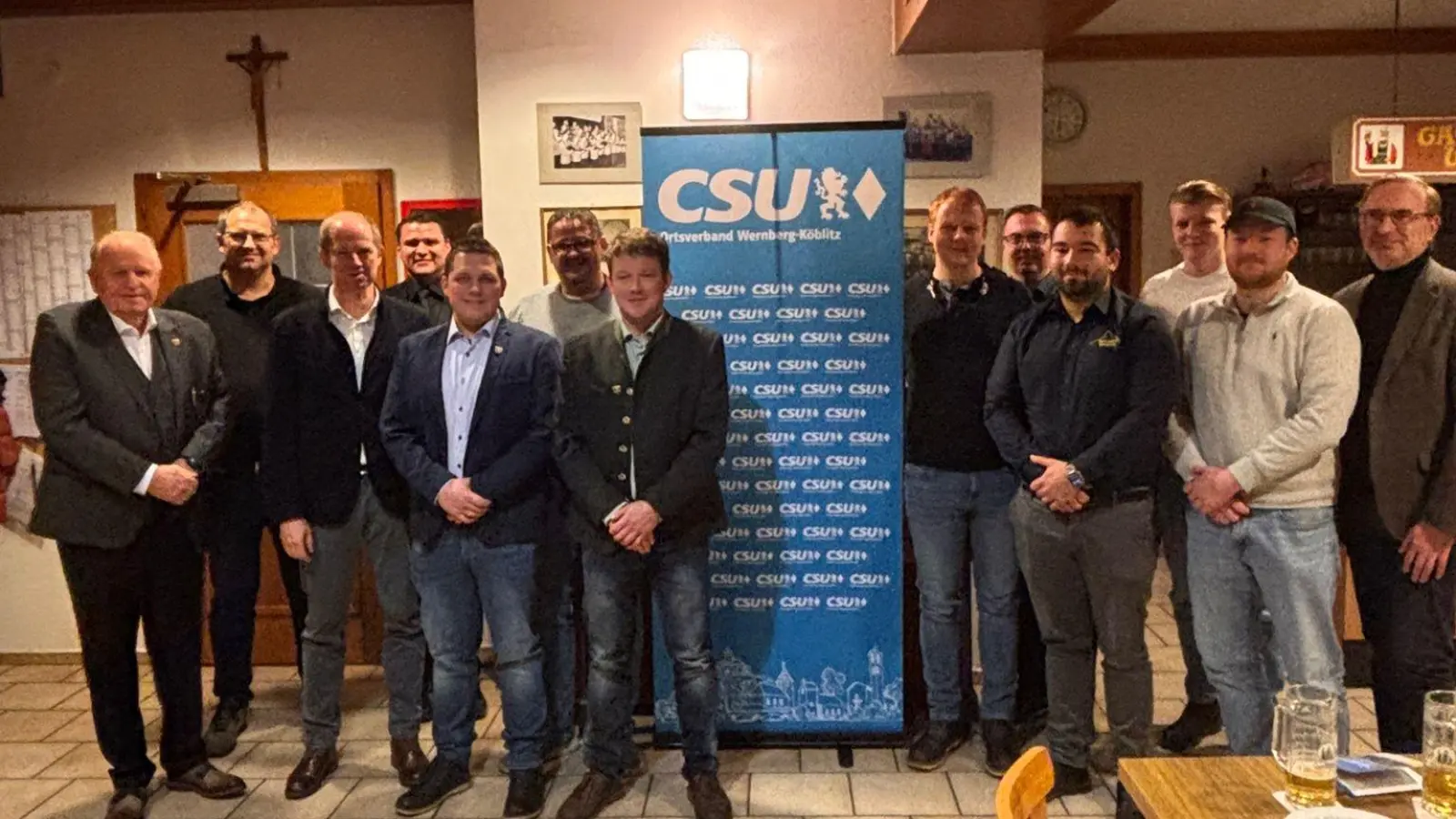 Landrat Thomas Ebeling, MdL A. Flierl und die Marktratskandidaten des CSU-Ortsverbandes (Bild: Dieter Rosenberg)