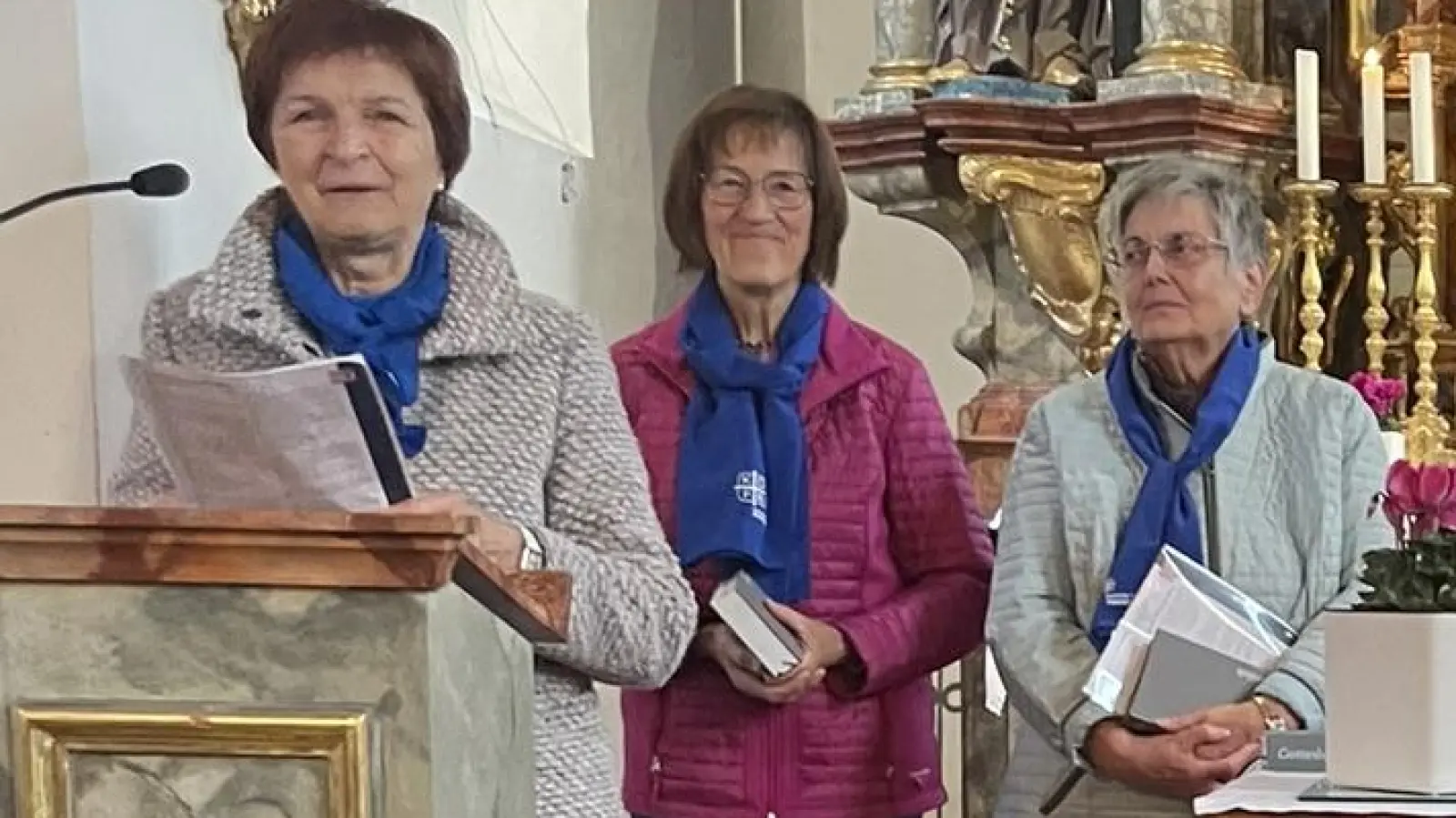Christa Appl, Anita Wiesent und Rita Reis die Lektorinnen beim Rosenkranz. (Bild: Maria Schlögl)