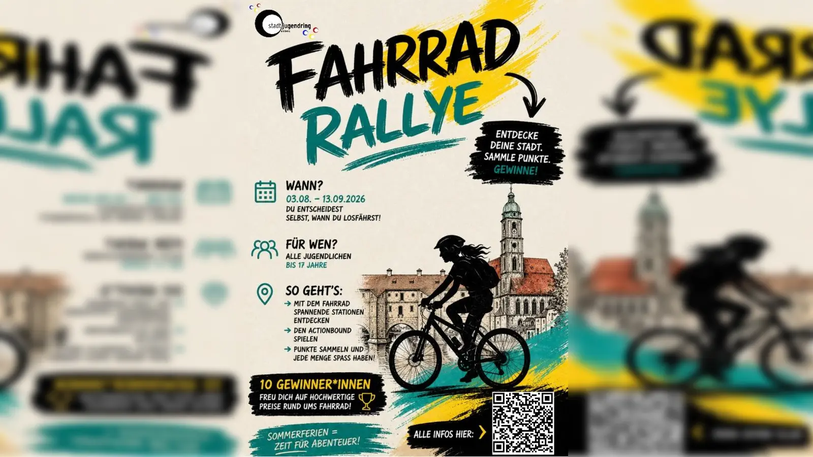Das Foto zeigt eine Szene zur Fahrrad-Rallye des Stadtjugendrings Amberg. (Bild: Stadtjugendring Amberg)