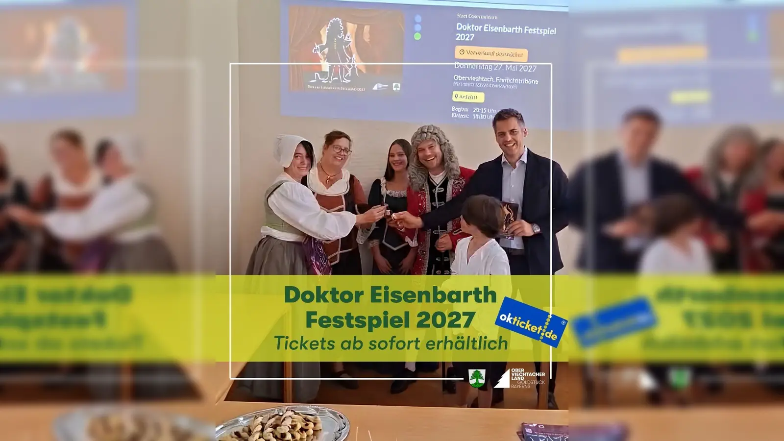 Zum Start des Kartenvorverkaufs für das Doktor-Eisenbarth-Festspiel gaben Bürgermeister Rudolf J. Teplitzky, Doktor Eisenbarth und Vertreter des Festspielvereins den offiziellen Auftakt. (Bild: Veronika Biegerl)