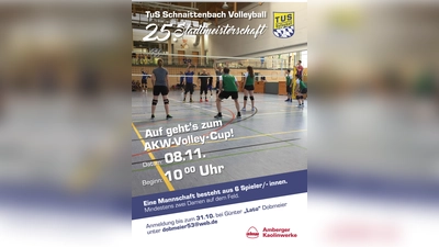 Auf geht's zum AKW-Volley-Cup 2026 am 8.November 2026 in der Doppelsporthalle am Sachsenbau in Schnaittenbach. (Bild: Sebastian Scholz)