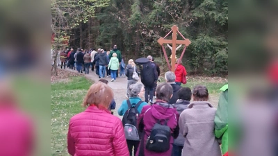 Die Pilgerinnen und Pilger der Pfarreiengemeinschaft Pleystein-Waidhaus-Burkhartsrieth-Miesbrunn. (Bild: Josef Kleber)