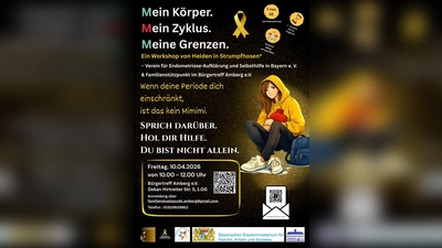 Workshop „Mein Körper. Mein Zyklus. Meine Grenzen.“ von Helden in Strumpfhosen® zur Aufklärung über Endometriose, Zyklus und Frauengesundheit im Bürgertreff Amberg. (Bild: Sandy Gruber)
